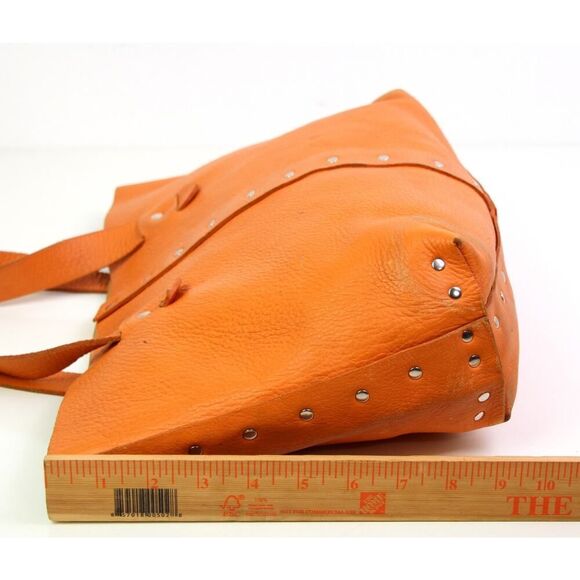 ROOMY Vin Baker TAN BROWN GENUINE LEATHER STUDS TOTE SHOULDER BAG HANDBAG PURSE - Picture 12 of 16